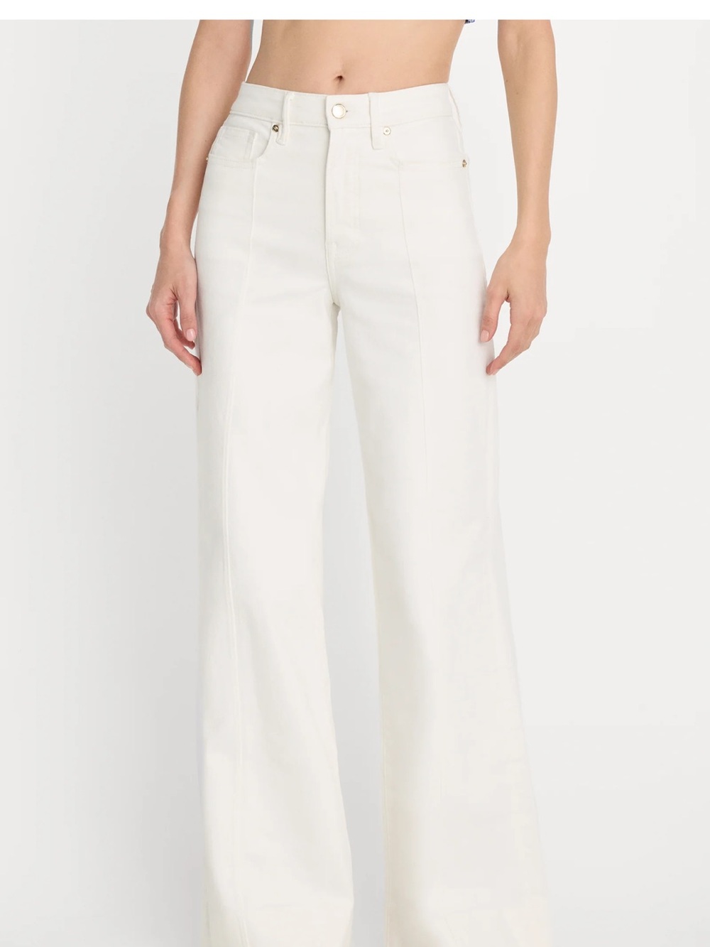 Good American Good Waist Palazzo White Wide Leg Plus Size 26 Jeans NWT
